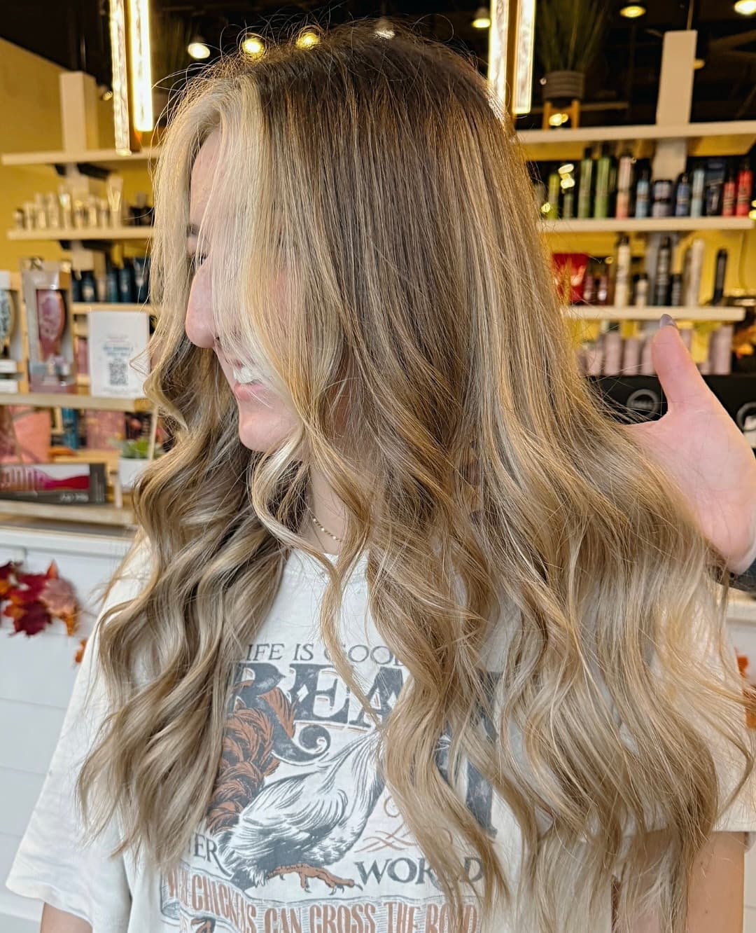 Balayage color and blowout styled by Lili Barker — hair by Lili Barker in Leander, TX