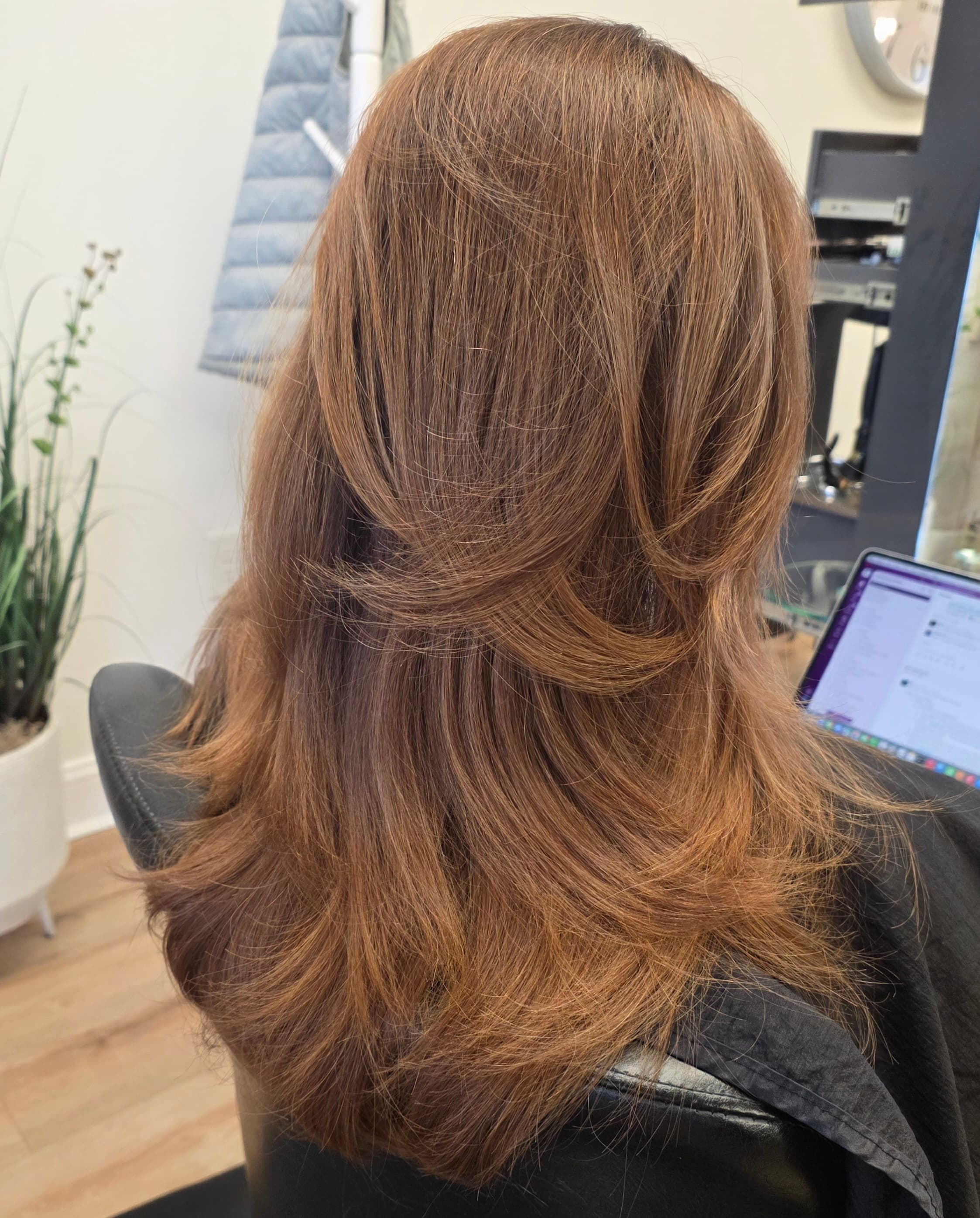 Full highlight and toner, styled in loose waves — hair by Lili Barker in Leander, TX