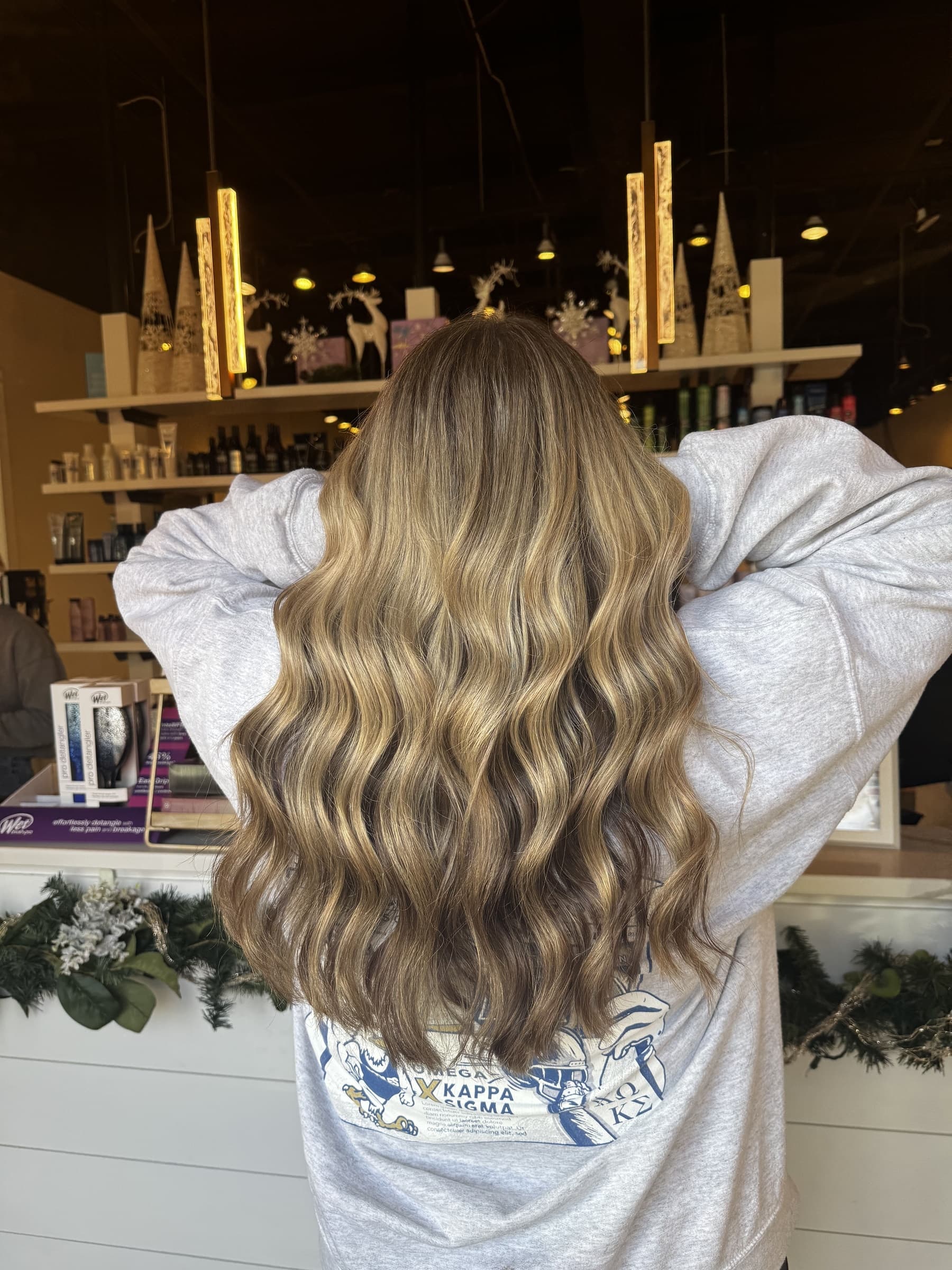 Balayage color and blowout styled by Lili Barker — hair by Lili Barker in Leander, TX